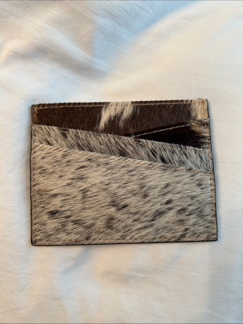 Real cowhide card holder